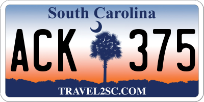 SC license plate ACK375