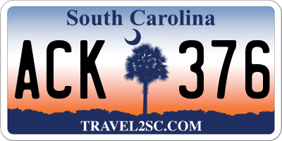 SC license plate ACK376