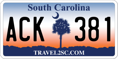 SC license plate ACK381