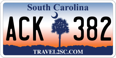 SC license plate ACK382