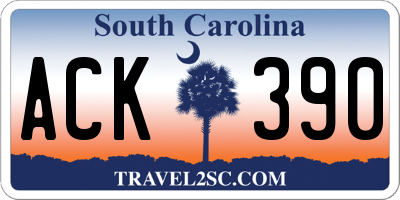 SC license plate ACK390