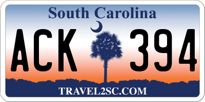 SC license plate ACK394