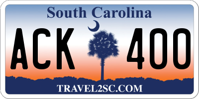 SC license plate ACK400