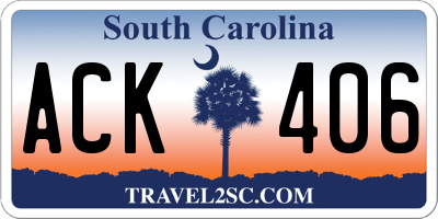SC license plate ACK406