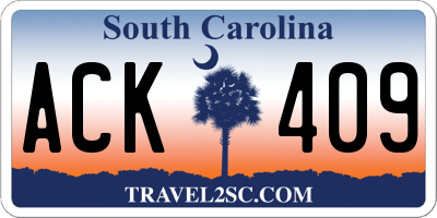 SC license plate ACK409