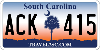 SC license plate ACK415
