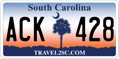 SC license plate ACK428