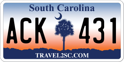 SC license plate ACK431