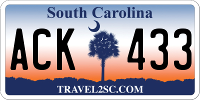 SC license plate ACK433