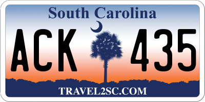 SC license plate ACK435