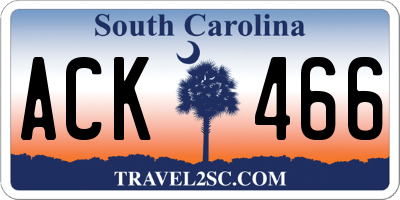 SC license plate ACK466