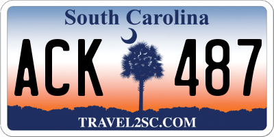 SC license plate ACK487
