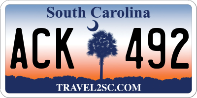 SC license plate ACK492