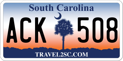 SC license plate ACK508