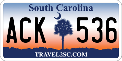 SC license plate ACK536
