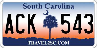 SC license plate ACK543