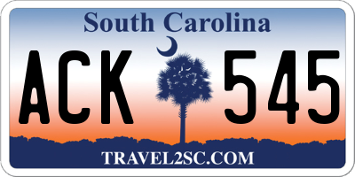 SC license plate ACK545