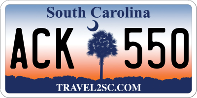 SC license plate ACK550