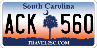 SC license plate ACK560