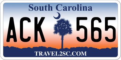 SC license plate ACK565