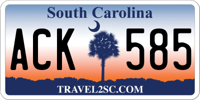 SC license plate ACK585