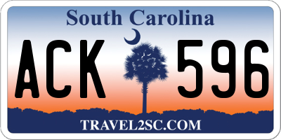 SC license plate ACK596