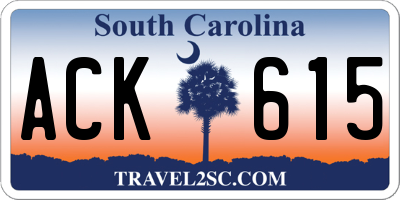 SC license plate ACK615