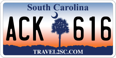 SC license plate ACK616