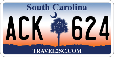 SC license plate ACK624