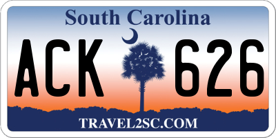 SC license plate ACK626