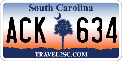 SC license plate ACK634