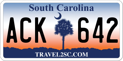 SC license plate ACK642