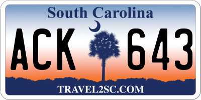 SC license plate ACK643