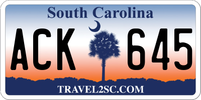 SC license plate ACK645