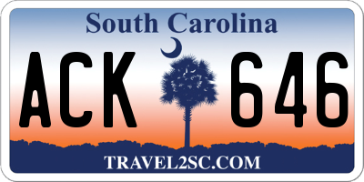 SC license plate ACK646