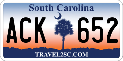 SC license plate ACK652