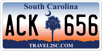 SC license plate ACK656