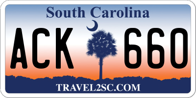 SC license plate ACK660