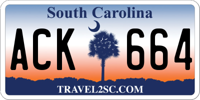 SC license plate ACK664