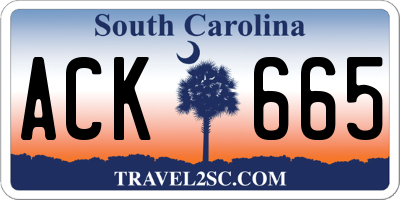 SC license plate ACK665