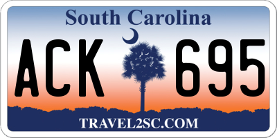 SC license plate ACK695
