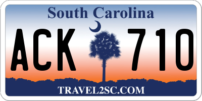 SC license plate ACK710