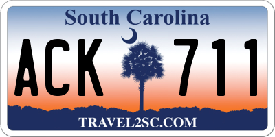 SC license plate ACK711