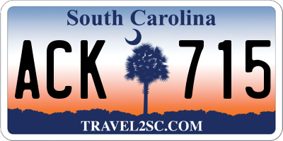 SC license plate ACK715