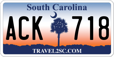 SC license plate ACK718