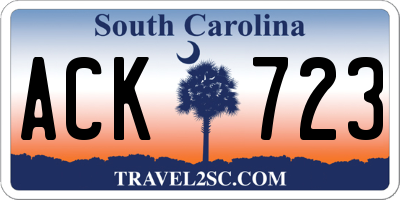 SC license plate ACK723