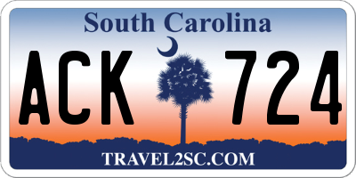 SC license plate ACK724