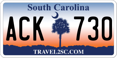 SC license plate ACK730