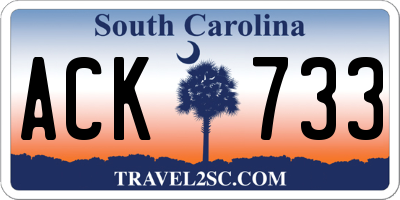 SC license plate ACK733