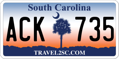 SC license plate ACK735